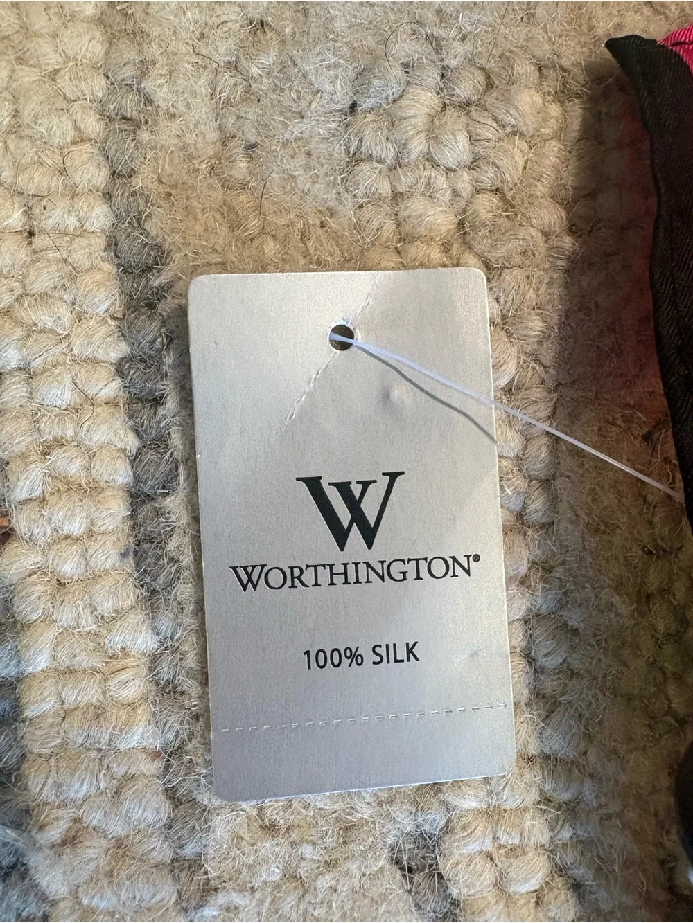 Worthington Pink, Red & Black Graphic 100% silk Long Scarf